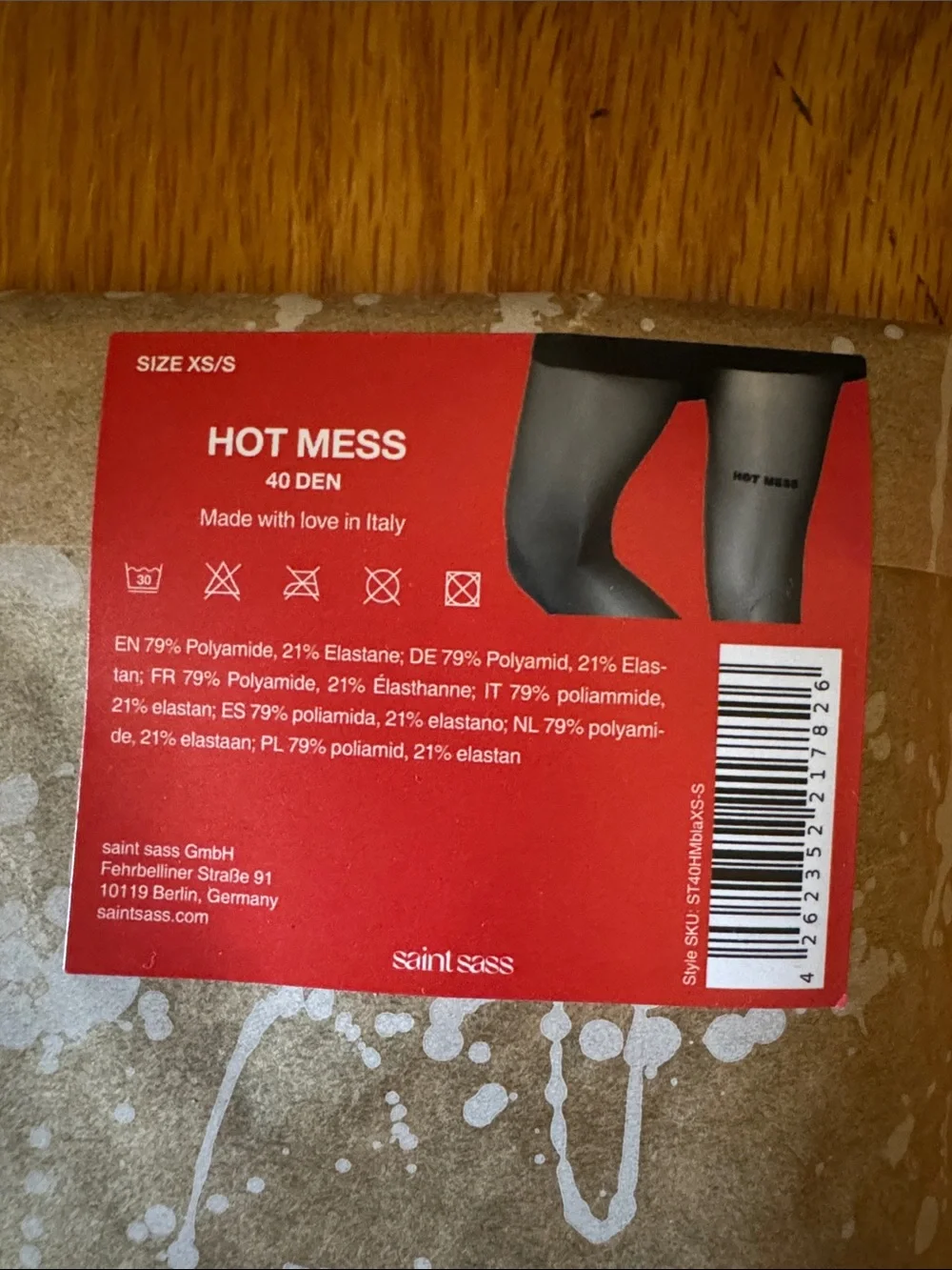 XS/S Saint Sass HOT MESS Statement Tights